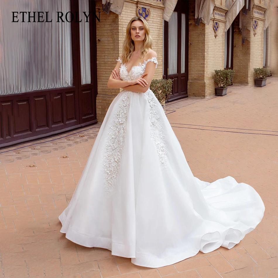 

ETHEL ROLYN Ball Gown Wedding Dresses For Women 2024 Sweetheart Appliques Beading Flowers Wedding Gown Fairy Vestidos De Novia