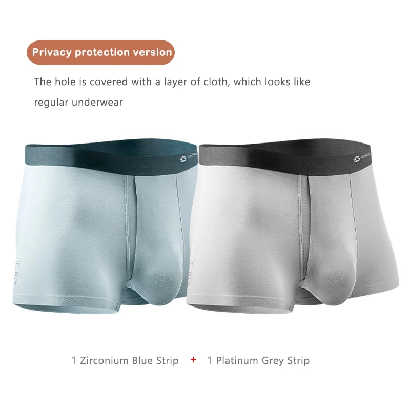 Reduce Sensitivity Underwear Men Boxer Foreskin Expose Lingerie Penis Pouch Hole Slip Breath Underpants Cuecas Prolong Sex Time