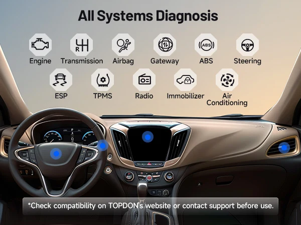 OBD2 Scanner System Diagnostic Tool TOPDON Carpal OBD2 Scanner Car All System Diagnostic Vehicle Health Check