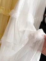 Retro Sweet White Long Skirt Women Casual Loose High Waist Elegant Skirt Vintage Lace Patchwork Korean Summer Long Skirts - Image 6