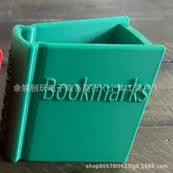 Charming 3D Printed Book - Shaped Bookmark Holder - Thoughtful Gift (Green mini bookshelf)