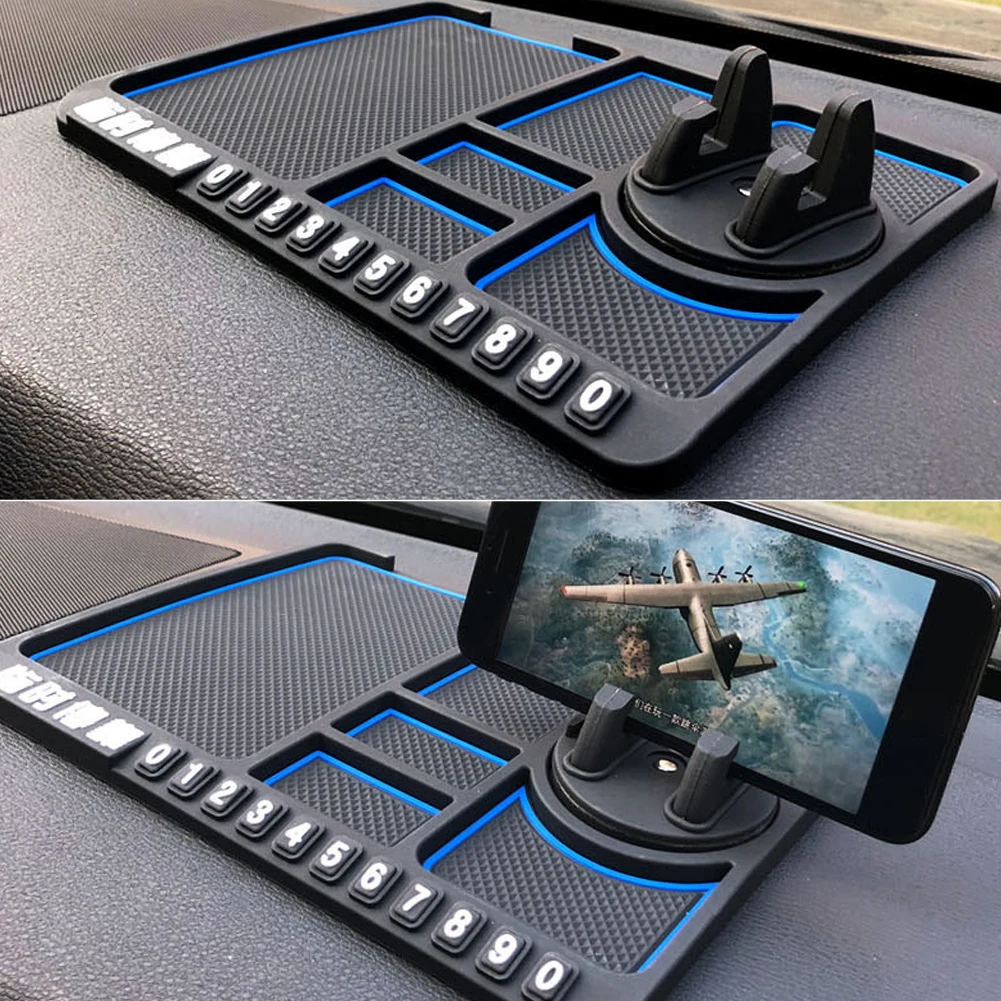 Silicone voiture anti-dérapant tapis Auto support pour téléphone collant  anti-dérapant tableau de bord téléphone montage numéro de stationnement  carte voiture tapis tapis tapis de voiture - AliExpress