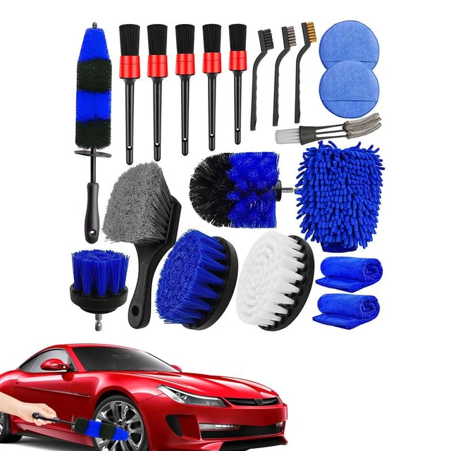 Car Wheel Cleaning Brush 20 Pieces Long Soft Tire Brush Car Detailing Kit  Professional Car Wash Kit For Cleaning Dirty Tires - AliExpress