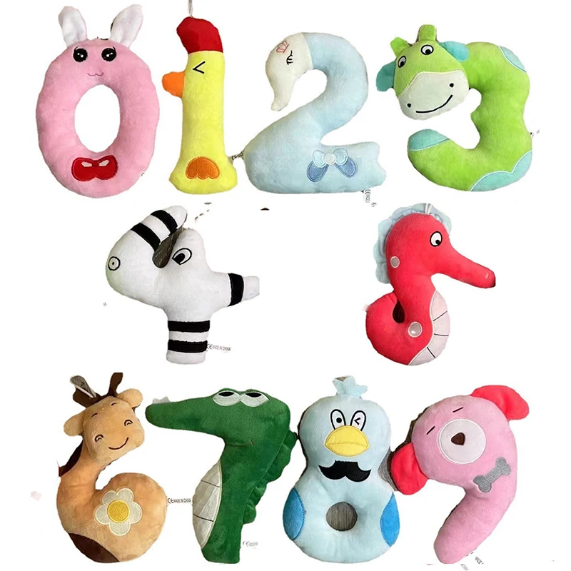 

10PCS/lot Cute Alphabet Lore Plush Dolls Letter 0-9 Number Stuffed Animal Plushie Toys for Kids Educational Birthday Gifts