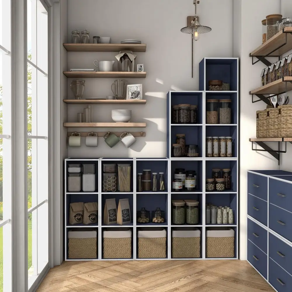 Stackable Cube Storage Shelves Wood Bookcase Modern Organization Solution Living Room Office Dorm Room Easy Assembly 3