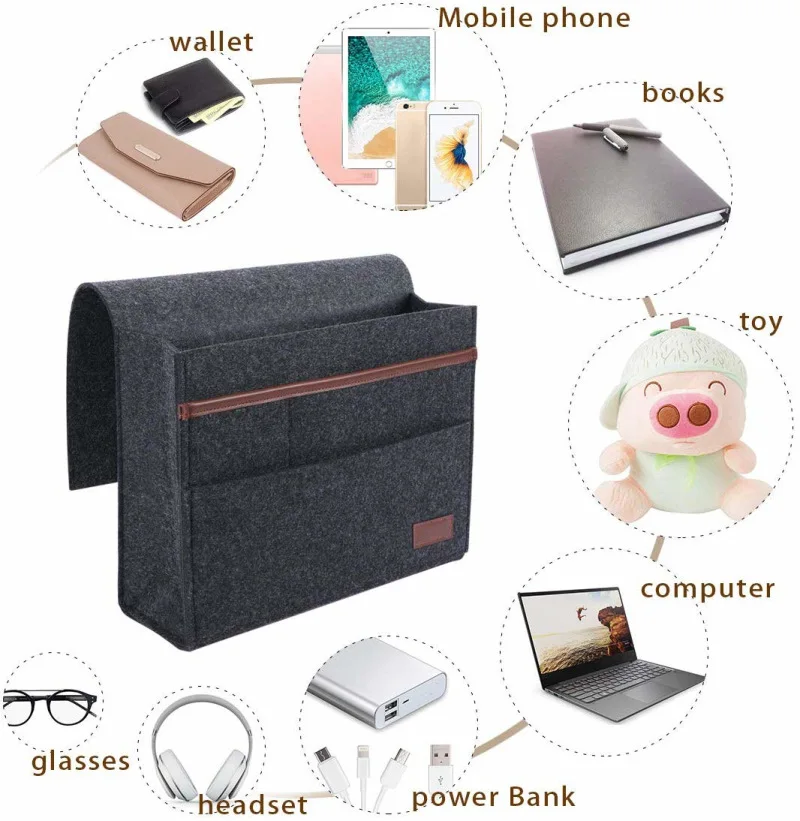 Storage Organizer Baby Bedside Storage Pocket Hanging Bed Organiser