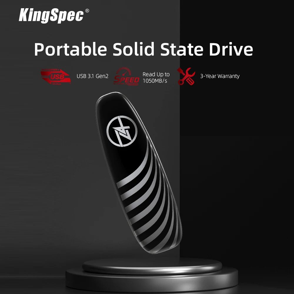 KingSpec Portable SSD Externo 1tb 2TB 512GB 4TB M.2 PCIe HD 1050mbps Type C External Hard Drive USB 3.1 Drive Laptop Desktop external hard drive