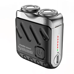 Compact Dual - Head Waterproof Rechargeable Electric Shaver (Black)