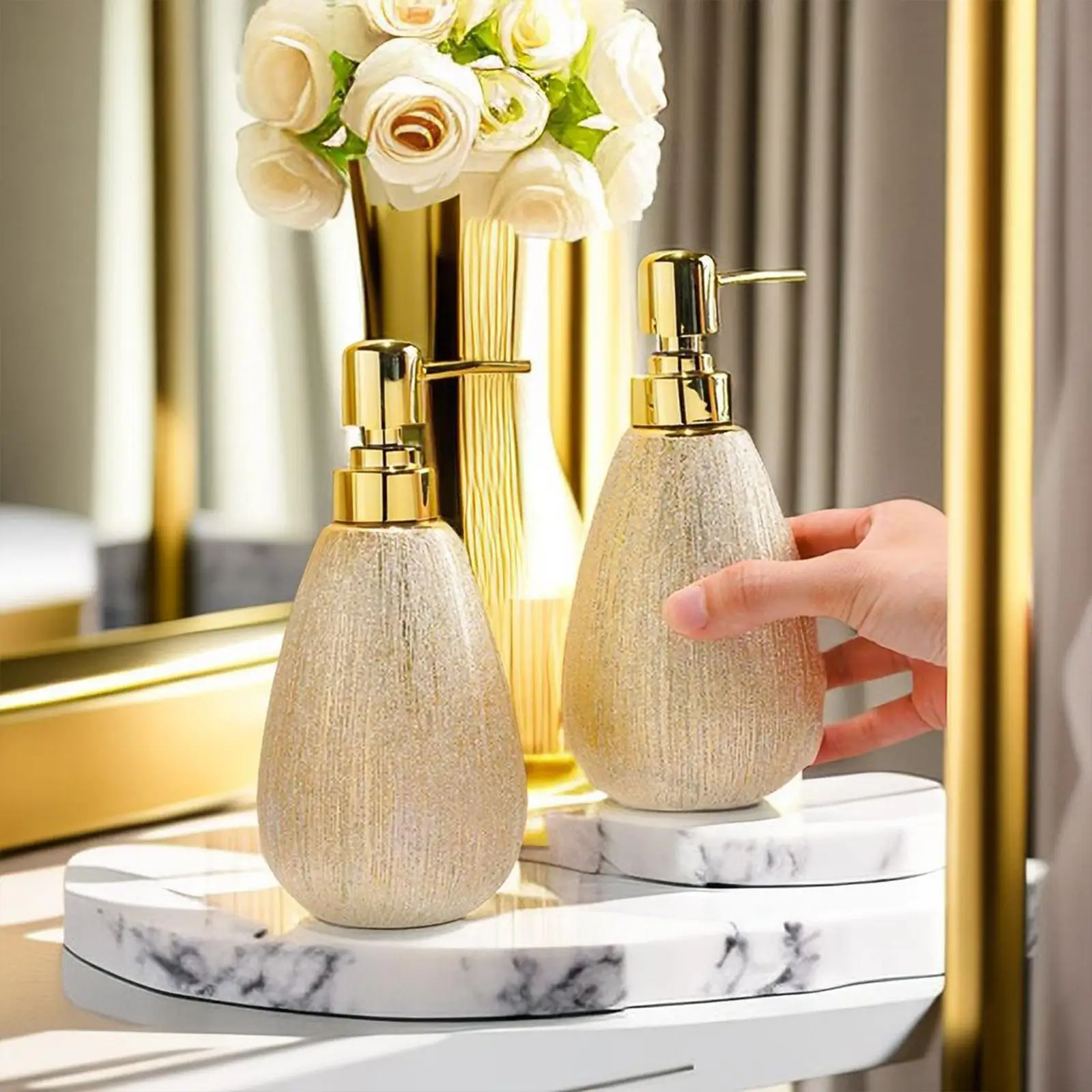 Hand Soap Dispenser Bathroom Liquid Container Sturdy Leakproof Empty 380ml Home Decor for Hotel Laundry Bathroom Countertop 4