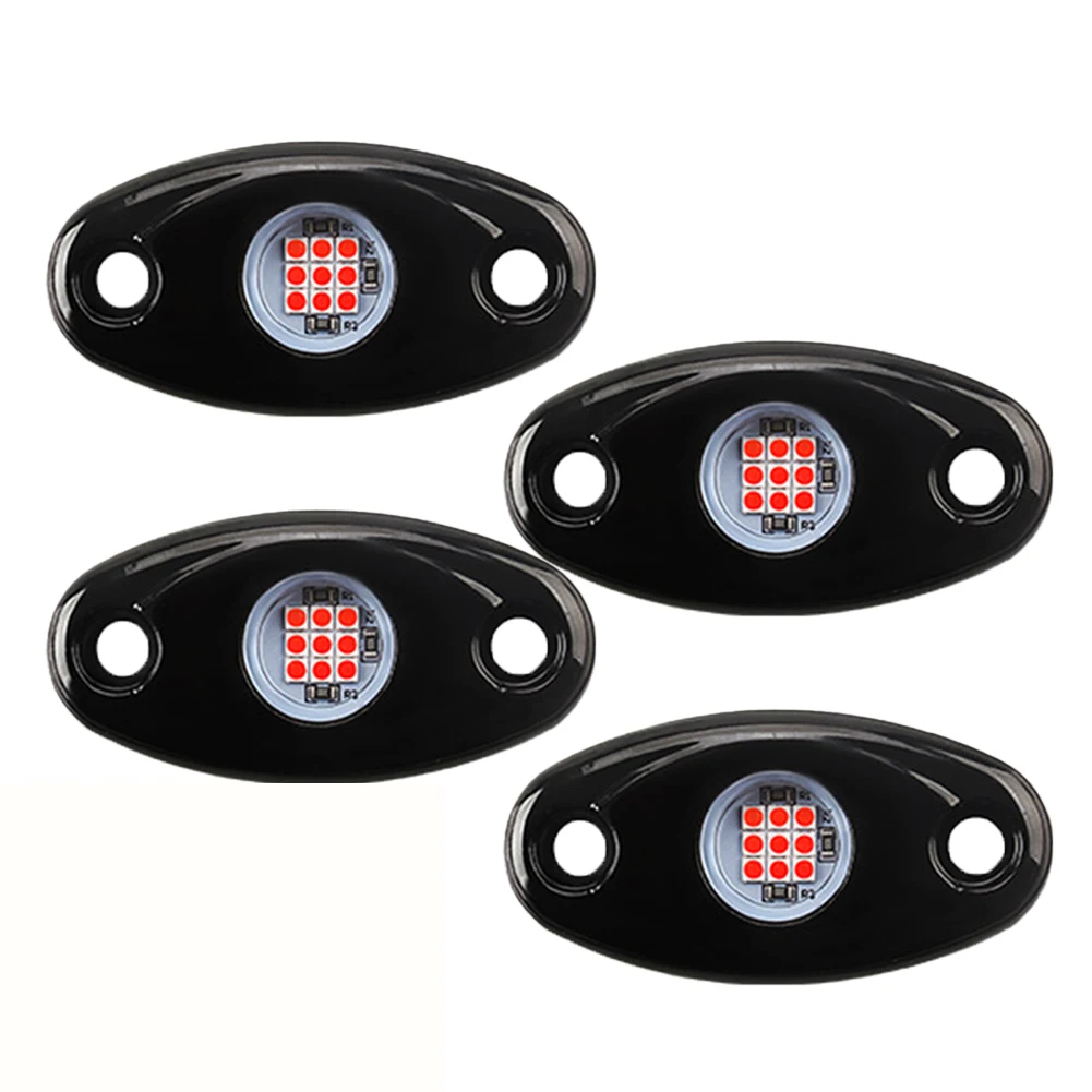 

4pcs/set 9W Decorative LED Rock Lights Underbody Light For Jeep Offroad Truck ATV UTV 4X4 Car Boat 12V-24V DC White/Yellow/Red