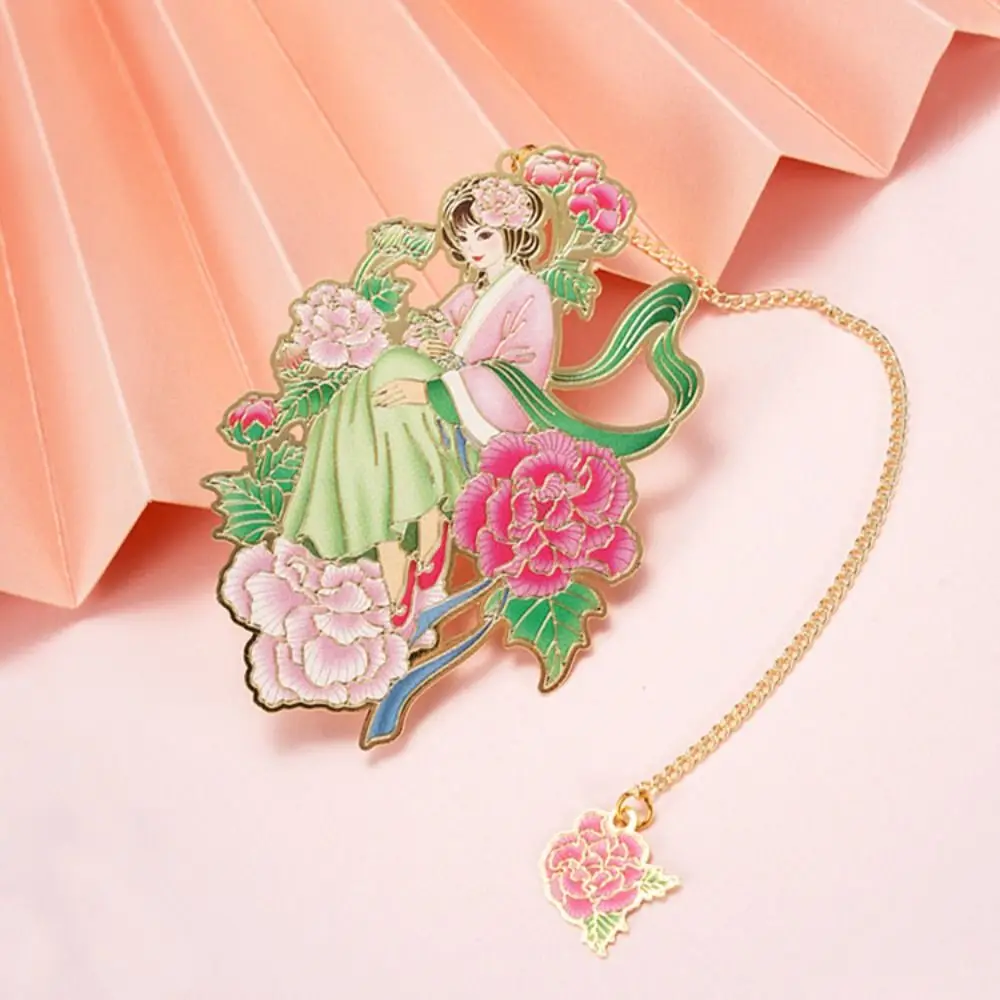 

Flower Book Clip Metal Flower Fairy Bookmarks Reading Tool Book Page Marker Hollowed Tassel Bookmark Chinese Style