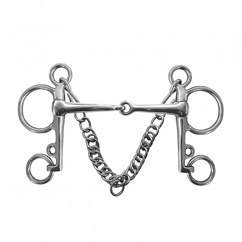 Professional Stainless Steel Horse Bit Durable Curb Hooks Chain Full Cheek Comfort Snaffle Bit Copper Rollers Horse Equipment horse riding equipment