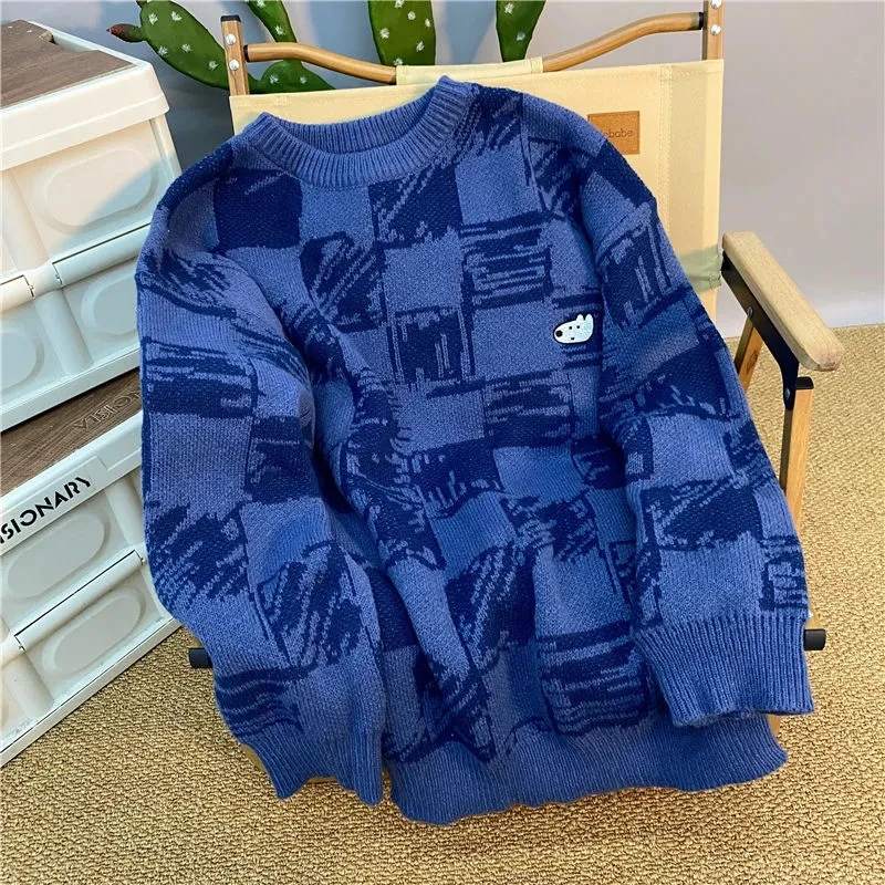 2024 New Spring And Autumn Couple Long Sleeved Sweater For Men's Loose Retro Lazy Banquet Travel High Quality Knitted Sweater