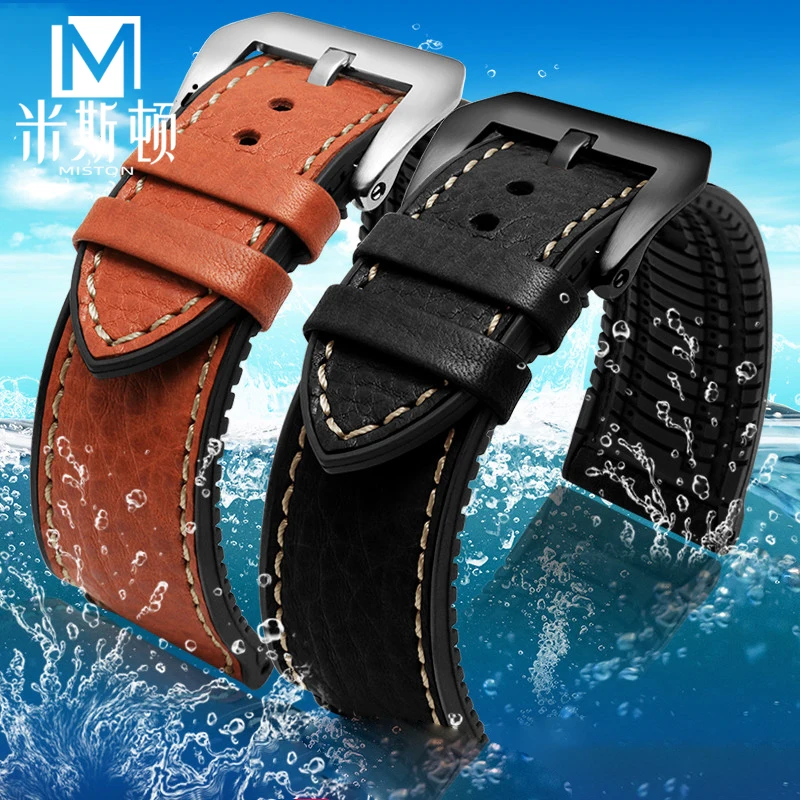 Per Panerai 441 Omega Tag Heuer Hawei Maxi Lacroix Gomma Tissot Le Locle Uomo 20Mm 22Mm 24Mm Cinturino Universale In Pelle Italiana