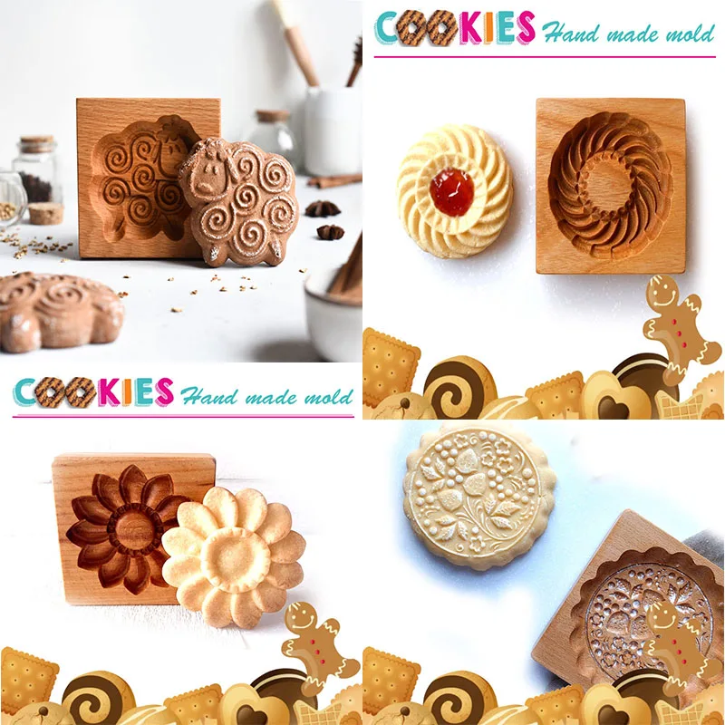 Wooden Cookie Molds, Gingerbread Cookie Moulds, 3D Cake Embossing, Baking Mold, Pumkin Cutter, Bakery Gadgets