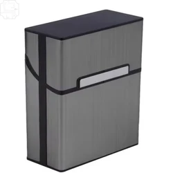Sleek Aluminum Cigarette Holder & Tobacco Storage Box (Black)