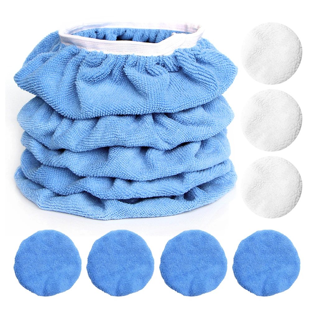 

Polishing Bonnet Buffer Pad Microfiber Bonnet Car Polisher Pad Cover for Car Paint Care 5-6"