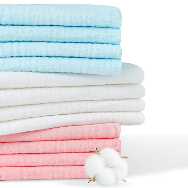 6pcs of Solid Color, Pure Gauze Cloth, Reusable Diapers That Are Lightweight And Breathable - 3