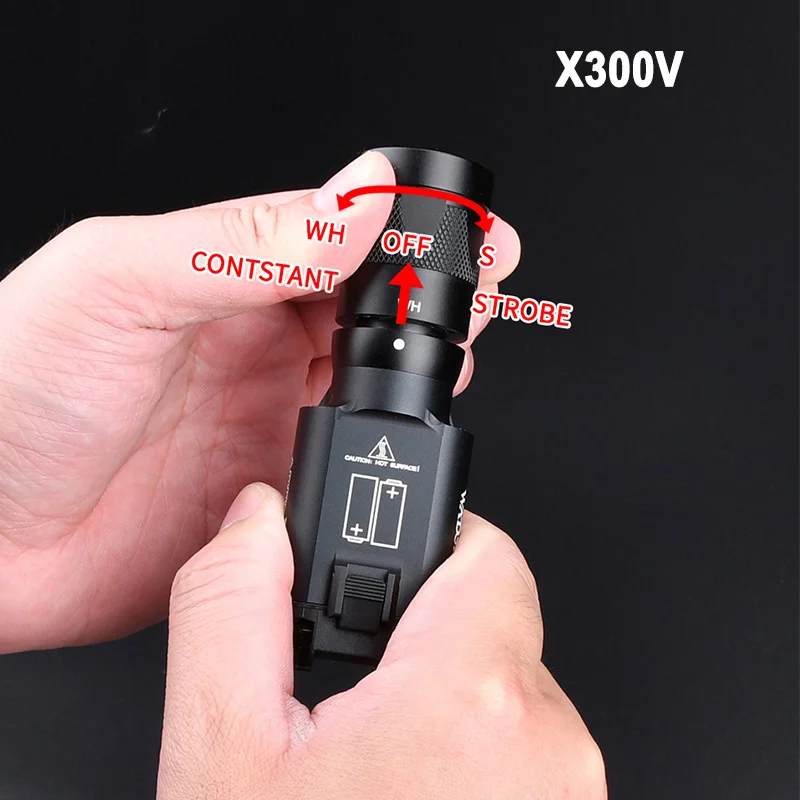 Tactical Surefir X300 X300U Ultra X300V XH35 Metal Pistol Gun Strobe LED Light Fit 20mm Rail Airsoft Hanging Hunting Flashlight