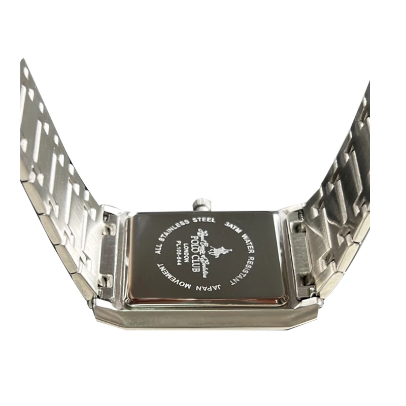 POLO Club couple Watch simple fashion trend men and women waterproof steel table square display calendar send gift box PL106