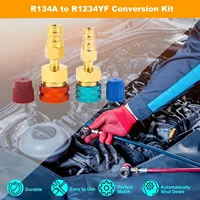 Connecteur rapide pour climatiseur, connecteurs rapides pour voiture, outils de montage de climatisation, grotte, R1234YF, R12 à R134A, 2 pièces 4