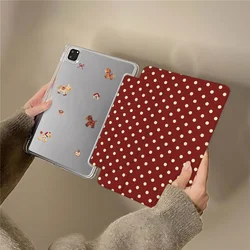 Elegant Wine Red Grid Ripple Dots Tablet Case - IPadAir3 10.5in (A)