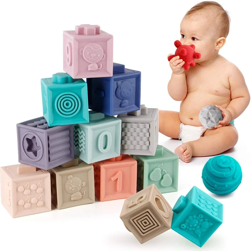 Veroveraar zeil Minst Montessori Baby Blokken Speelgoed Voor Peuter 0 12 Maanden Soft Bouwsteen  Voor Jongens 1 Jaar Cadeau Rammelaar Bijtring Bad speelgoed Kids Cubes| | -  AliExpress
