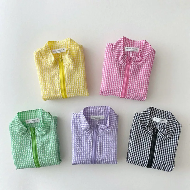 2024 New Children Summer Sunscreen Jacket Cotton Breathable Girls Coat Candy Color Cardigan For Baby Long Sleeve Jacket