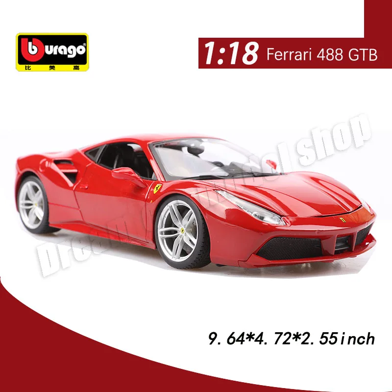 

Original Bburago 1:18 Ferrari 488 GTB Alloy Car Model Toys Diecast Model Car Collectible Gift Miniature Car Decoration