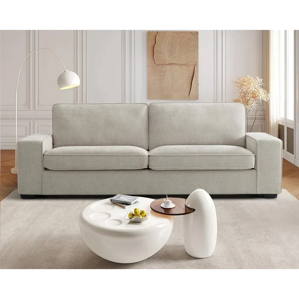 

88" Chenille Loveseat Sofa for Living Room, Modern Deep Seat Sofa Couch with Removable Back and Seat Cushions, Comfy Sofa