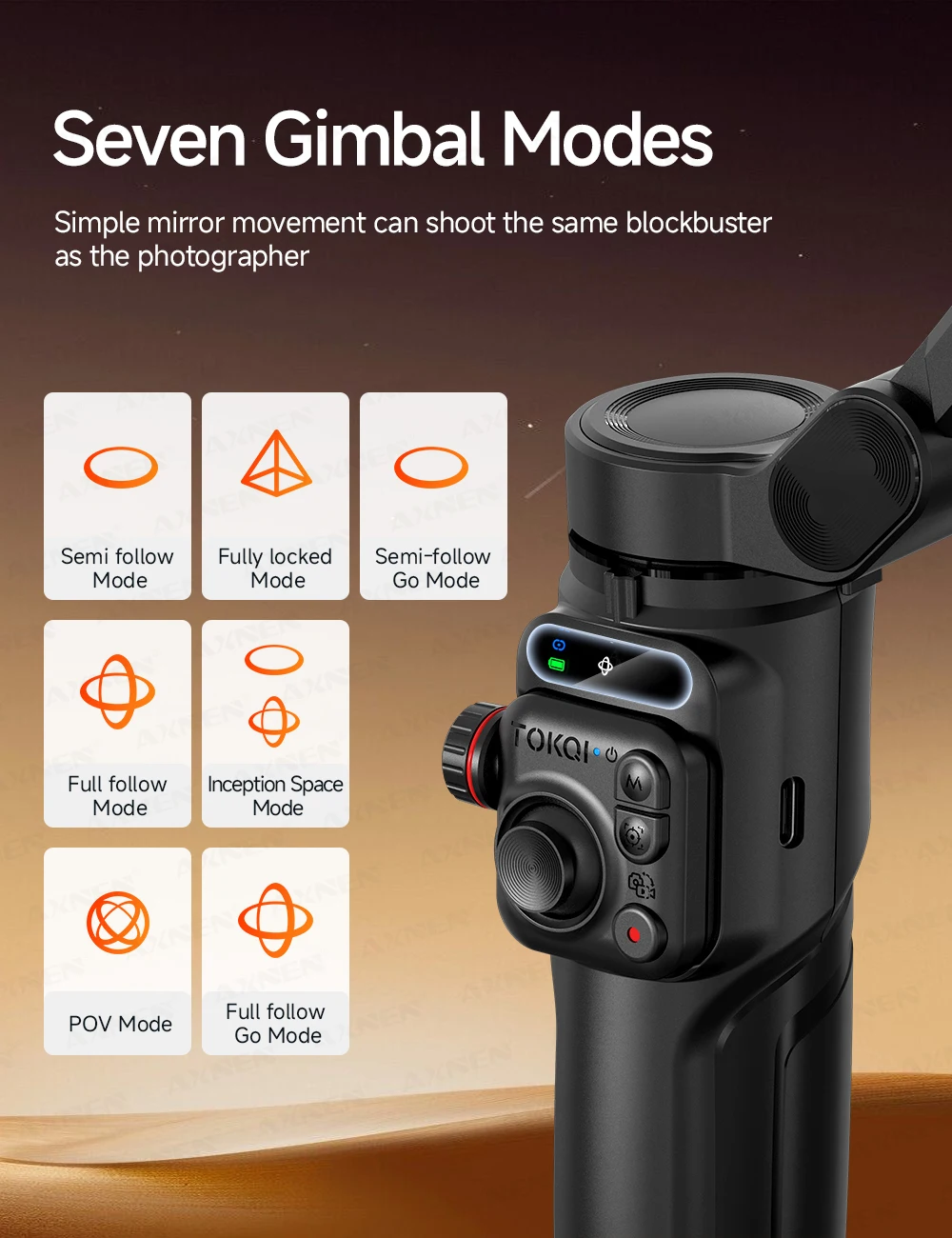 3-osiowy ręczny stabilizator gimbala z funkcją śledzenia twarzy AI, wbudowany teleskopowy pręt, smartfon, iPhone, Android, antywstrząsowy_voghion.com