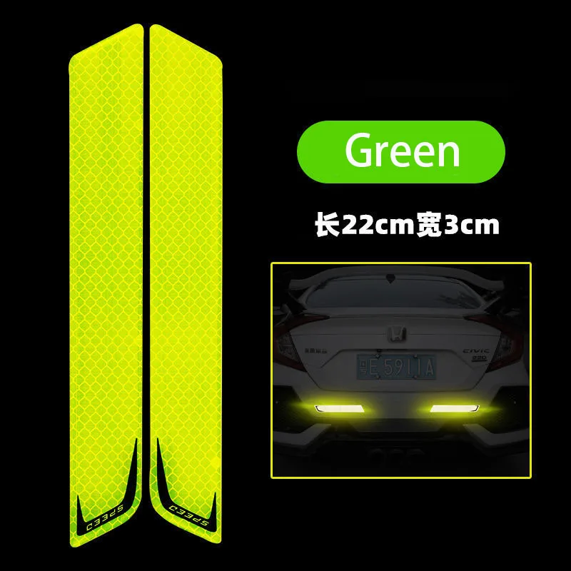 2pcs Car Bumper Reflective Strips Car Stickers Decal Warning Reflective Tape Strips Auto Reflector Stickers Safety Mark Upgrade
