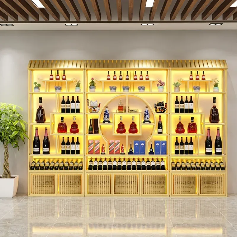 Farmhouse Bar Cabinet Drinks Refrigerator Beverage Display Furniture Liquor Bottles Shelf Restaurant Gabinete Equipment Club