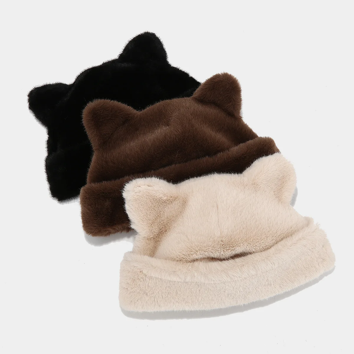 Fashion Cat Black White Hat Women Autumn Winter Wool Warm Beanies Cute Cat Ear Skullies Gorros Female Beanie Caps