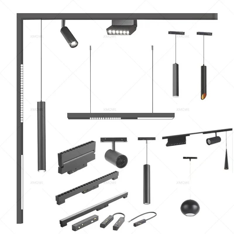 

20 Mini Modern Magnetic Track Lights System DC48V Magnetic Rails for Ceiling Living Room LED Grille Light Spotlights Downlight