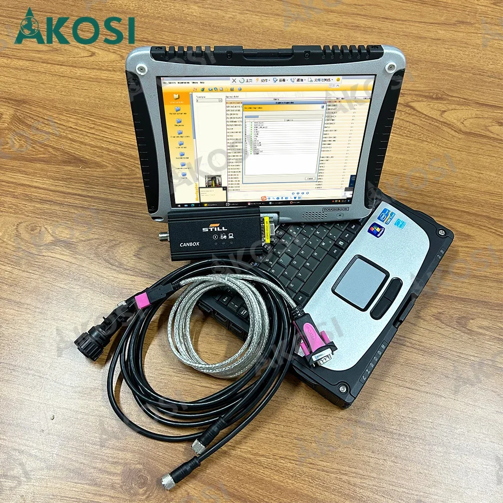 

Akosi Forklift diagnostic tool STILL interface For still canbox OEM Diagnostic Adapter +CF19 Laptop Install software