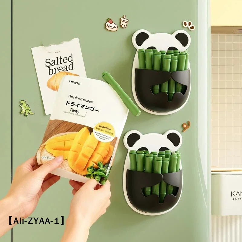 【A】12PCS 팬더 푸드 클립 스낵백 밀봉 클램프 내마모성 실러 신선한 빵 조미료 보관 클램프 주방용품
