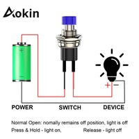 Aokin 6Pcs 1A 250V AC 2 Pins SPST 6 Colors Normal Open Mini Momentary Push Button Switch with Pre-soldered Wires - Image 2