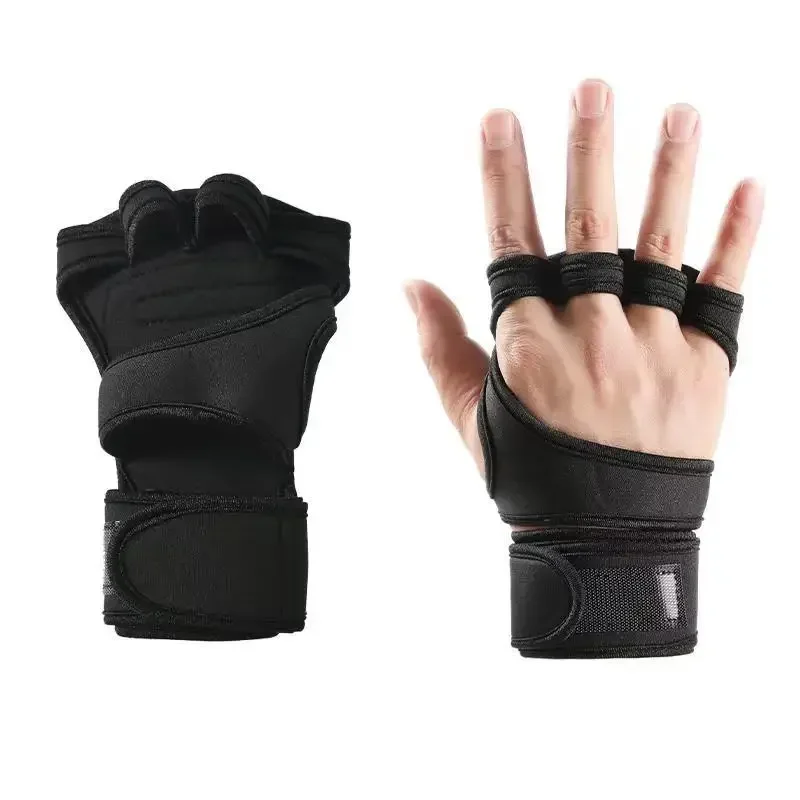 thumbnail image 1 of Par de guantes de entrenamiento de levantamiento de pesas para mujeres y hombres, para fitness, deportes, culturismo, gimnasia, agarres para gimnasio, guantes protectores de palma., 1 of 5