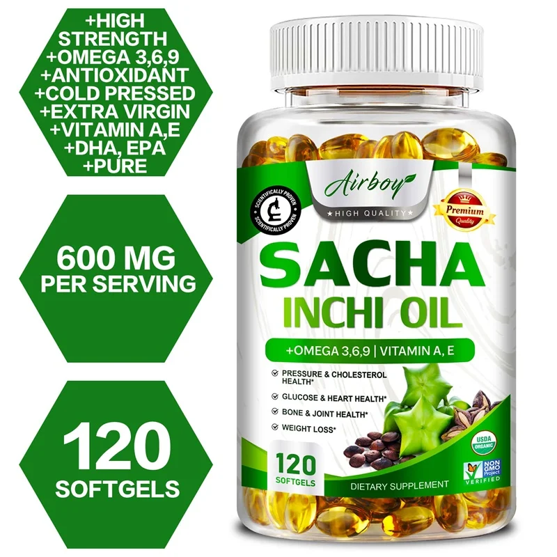 Sacha Inchi Oil Capsules Balances Cholesterol Levels Supports Heart Brain Eye Immune System Health