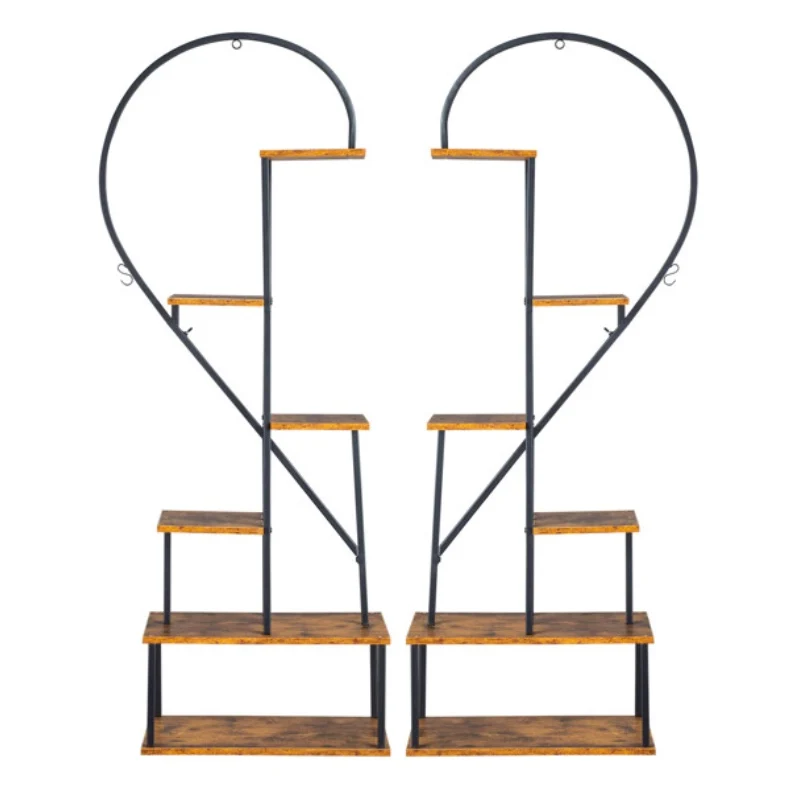 Black Multi Layered Half Heart Plant Stand