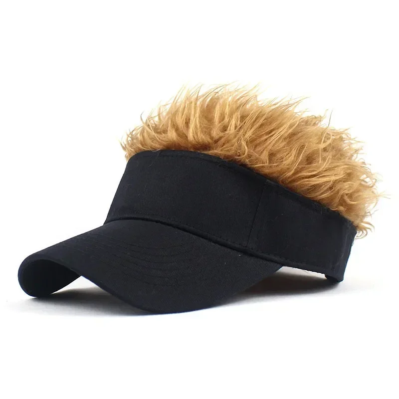 Baseball Cap with Spiked Wigs Men Women Casual Concise Sunshade Adjustable Sun Visor