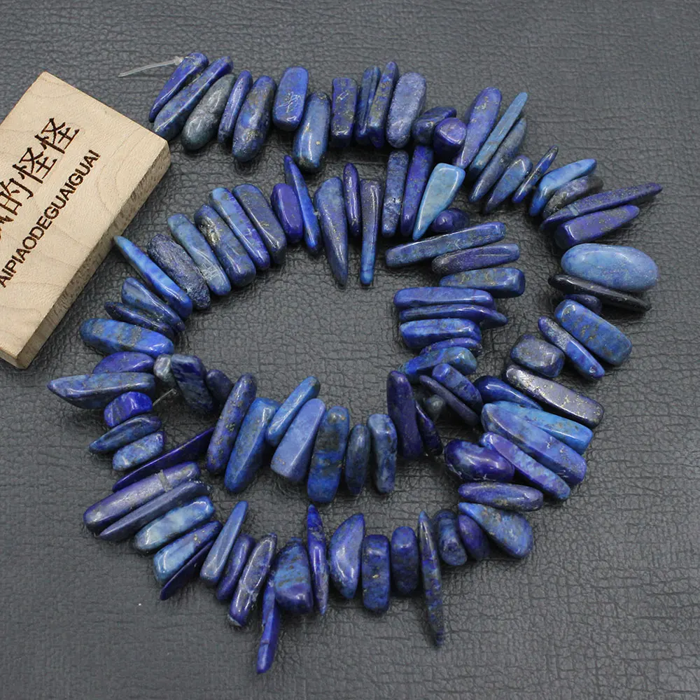 

APDGG 5 Strands Natural Blue Lapis Lazuli Top-drilled Freeform Fancy Loose Beads 15.5" Strand Jewelry Making DIY