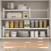 WMMO Adjustable Cabinet Layered Storage Rack, Thickened Steel, Kitchen Cabinet Countertop Multifunctional Storage Rack 3