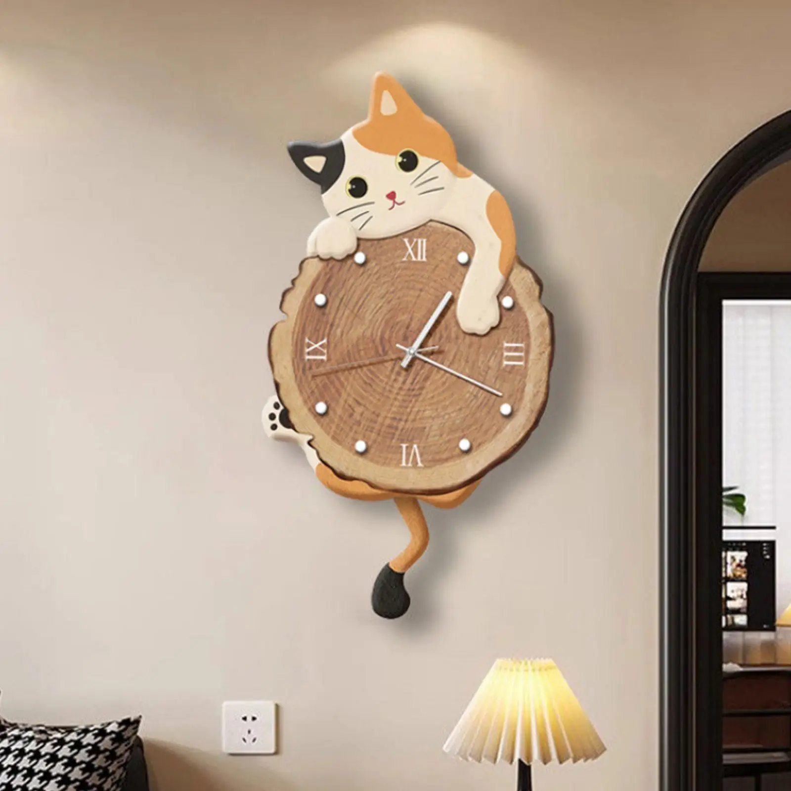 Cute Wooden Wall Clock Non Ticking Silent Hanging Clock for Home Living Room Dining Room Kids Bedroom Decoration Cute Wooden Wall Clock Non Ticking Silent Hanging Clock for Home Living Room Dining Room Kids Bedroom Decoration