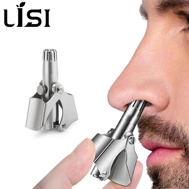 LISI Washable Portable Manual Nose Hair Trimmer for Men & Women Waterproof Stainless Steel Ear Hair Trimmer with Cleaning Brush 1