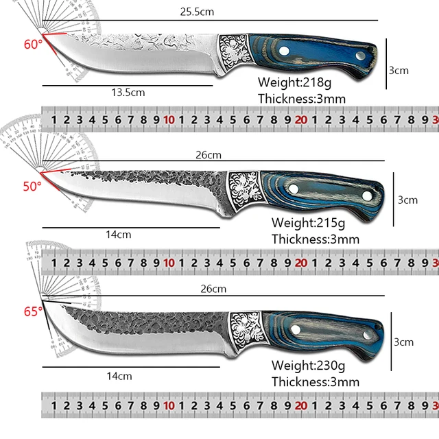 Couteau à désosser forgé, couperet de cuisine, couteau de Chef, Barbecue, tranchage de viande, couteau de boucher de pêche, gaine cadeau 3