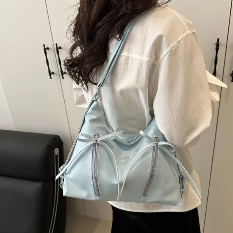 Borsa a Tracolla Hobo di Grande Capacità, Elegante Zaino da Donna, Tracolla Regolabile, Borsa Versatile a Tracolla per il Pendolarismo - immagine 4