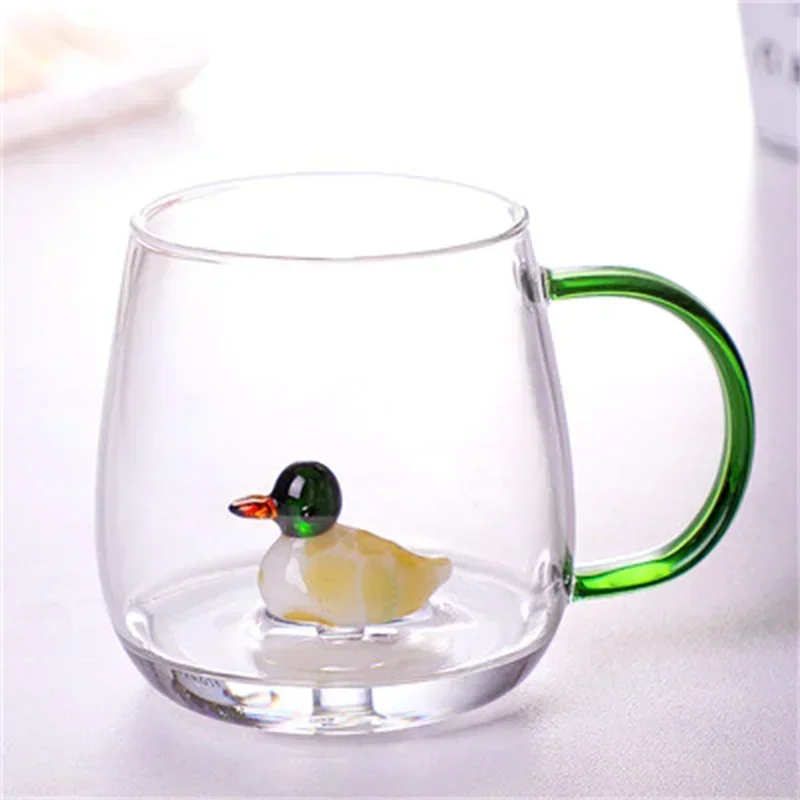 Cartoon Animal Shape Glass Home Cute High Borosilicate Glass Single Layer Cup Living Room with Guests Juice Cold Drink Cup