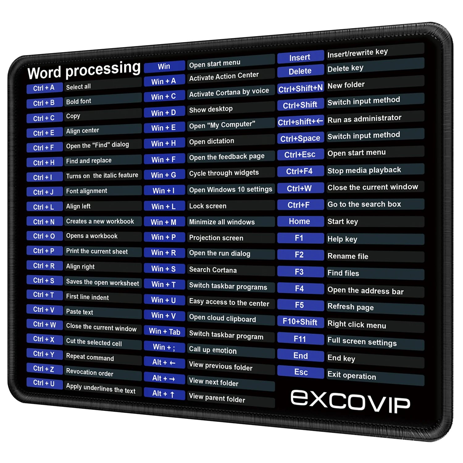 EXCO 컴퓨터 노트북용 마우스 패드, 사무실 워드, CAD, 부드러운 천 마우스 패드, 미끄럼 방지 고무 베이스, 스티칭 엣지, 소형
